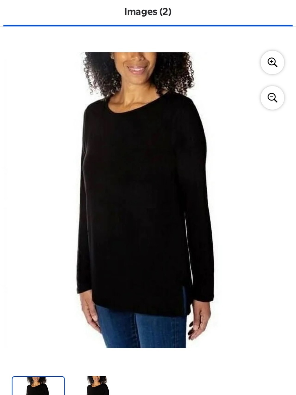Mario Serrani Black Long Sleeve Crewneck Top NWT